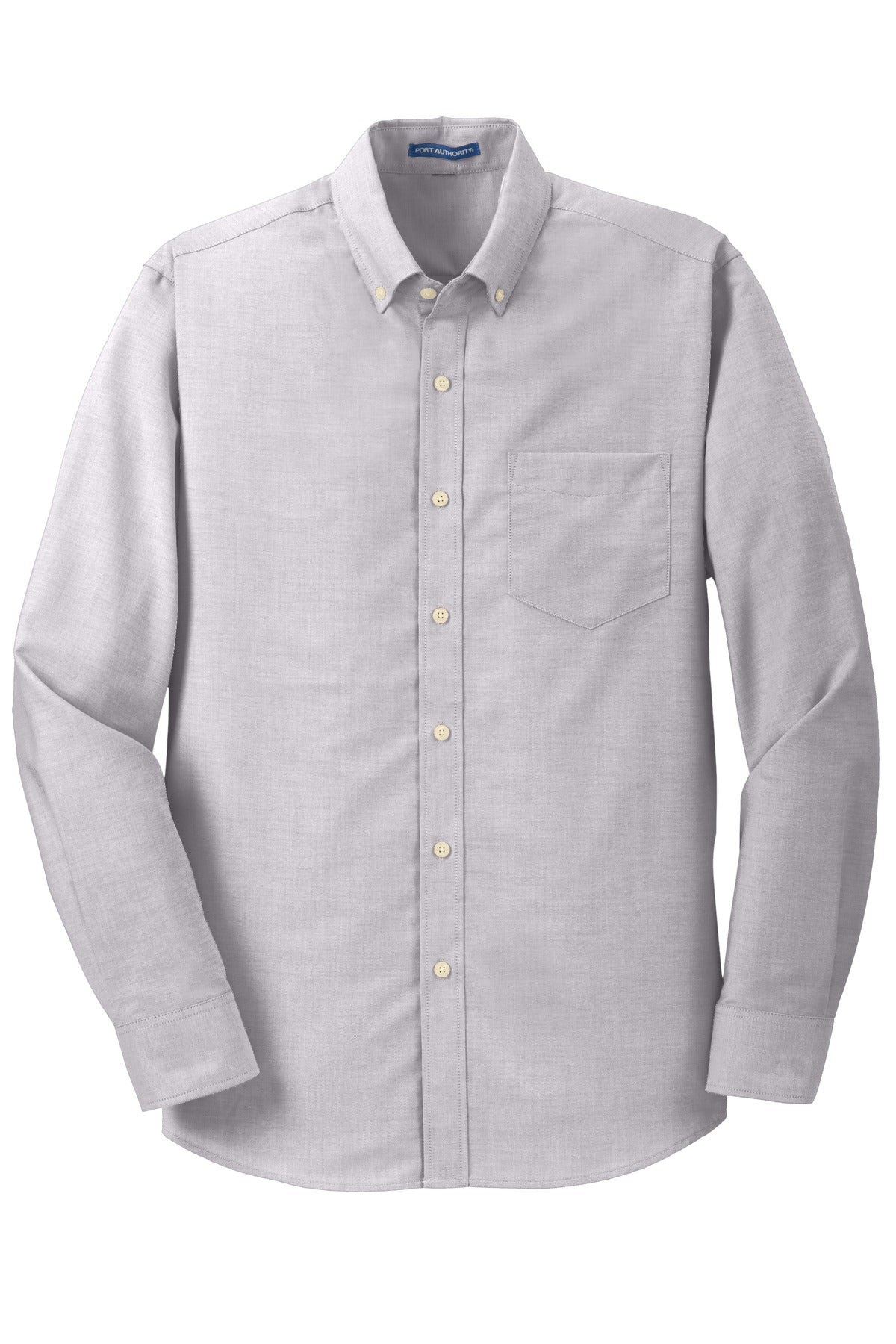 Front View of Gusty Grey Port Authority SuperPro Oxford Shirt. S658