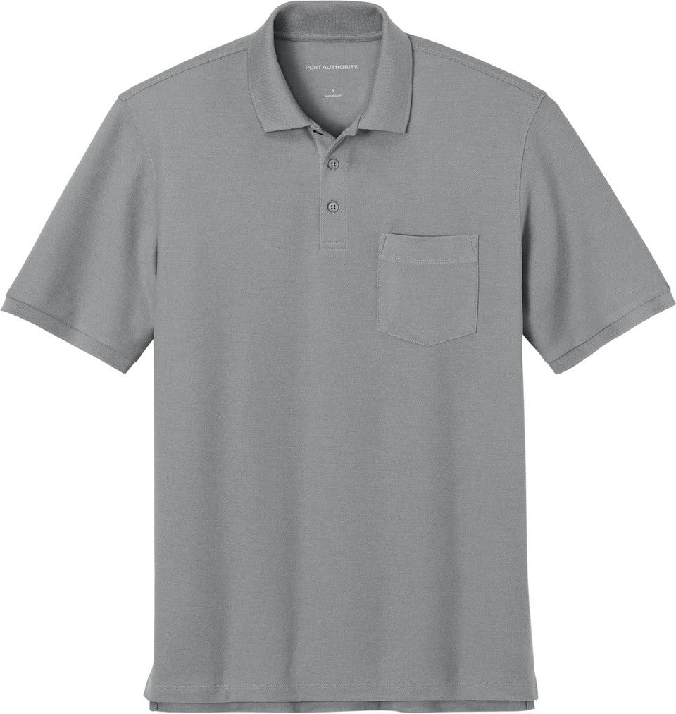 Front View of GustyGrey Port Authority Tall Wearever Signature Pique Pocket Polo TLK200P