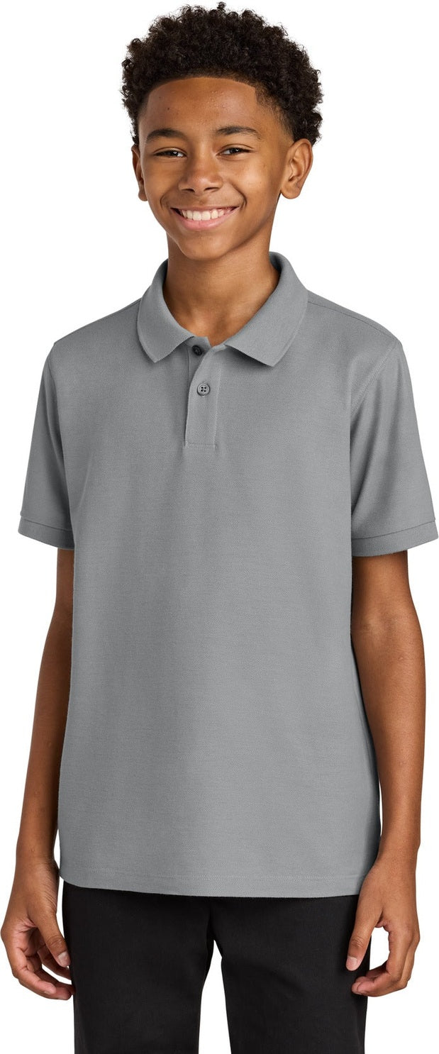 Front View of GustyGrey Port Authority Youth Wearever Signature Pique Polo Y200