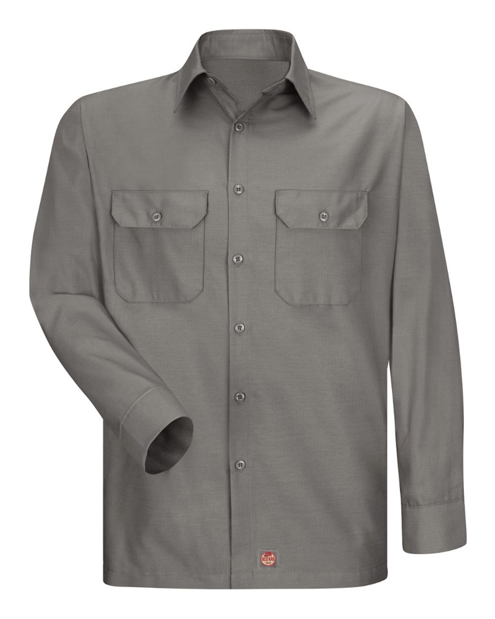 Front View of GY-Grey Ripstop Long Sleeve Shirt - SY50