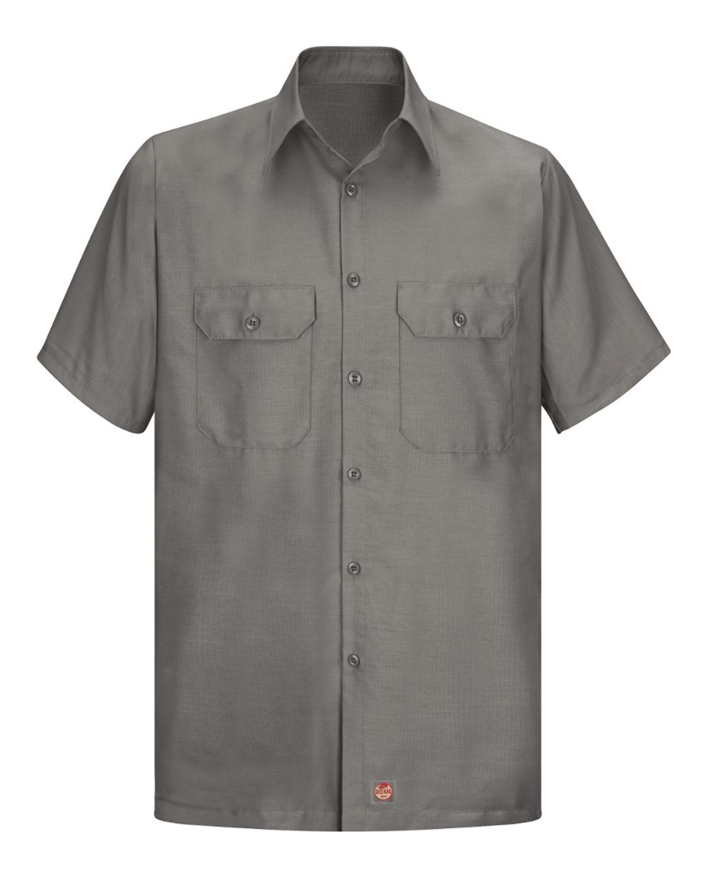 Front View of GY-Grey Ripstop Short Sleeve Work Shirt - SY60
