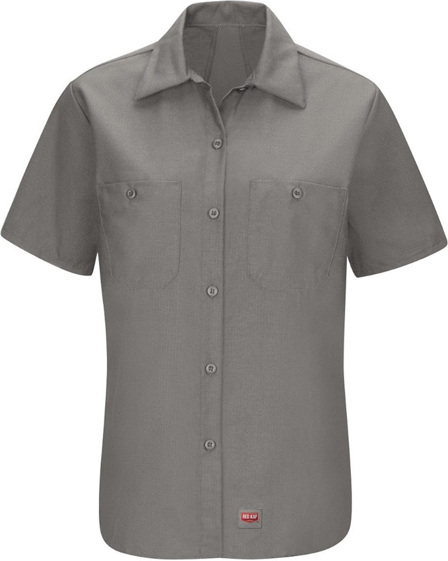 Front View of GY-Grey Women's Mimix Work Shirt - SX21