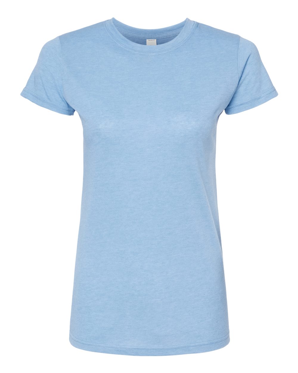 Front View of Heather Athletic Blue Women's Poly-Rich T-Shirt - 240
