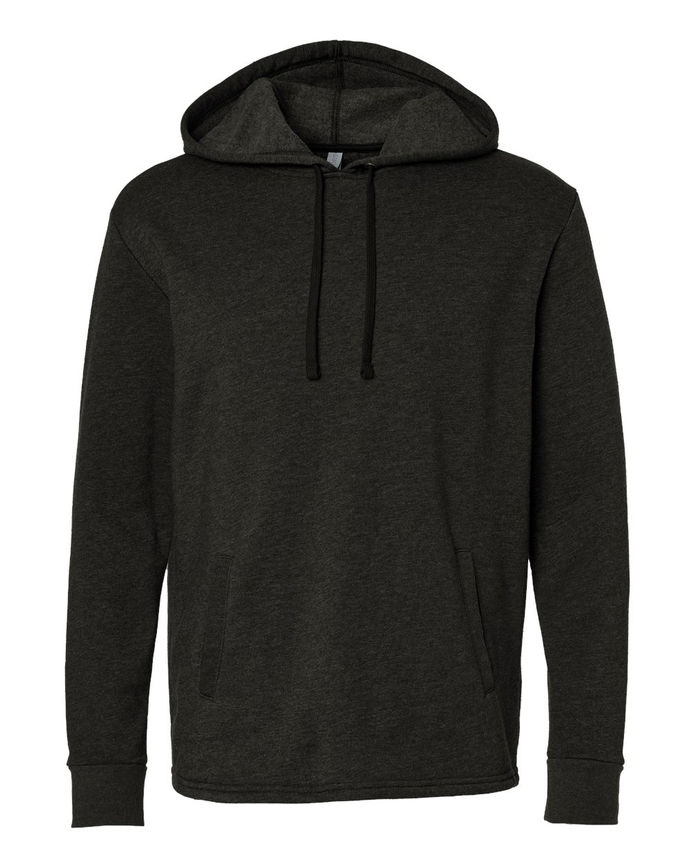 Front View of Heather Black Malibu Welt Pocket Hoodie - 9300