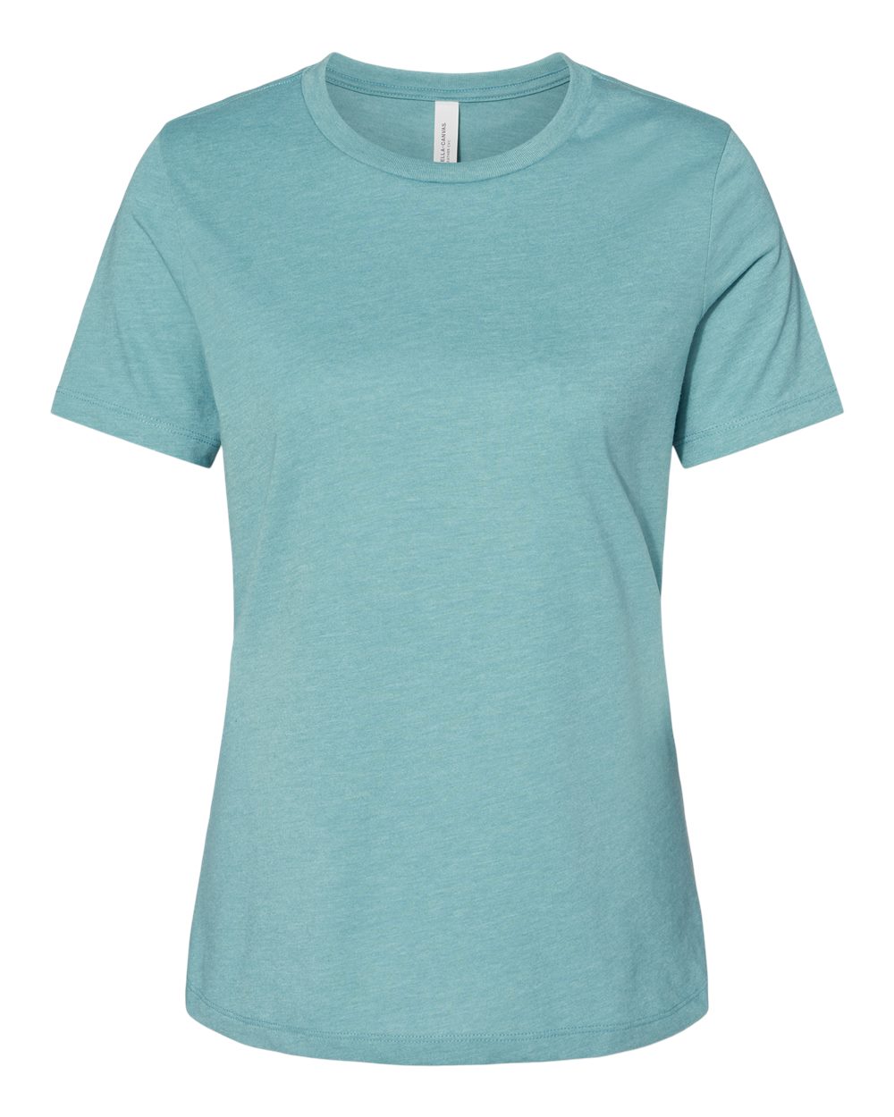 Front View of Heather Blue Lagoon Women’s Relaxed Fit Heather CVC Tee - 6400CVC