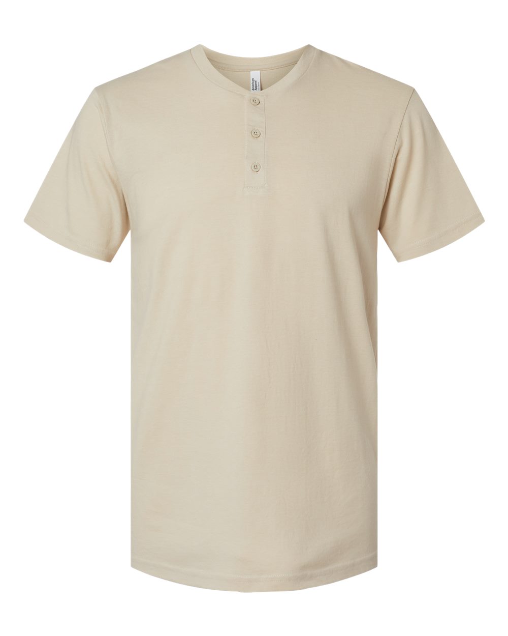 Front View of Heather Bone CVC Henley Tee - 2004CVC