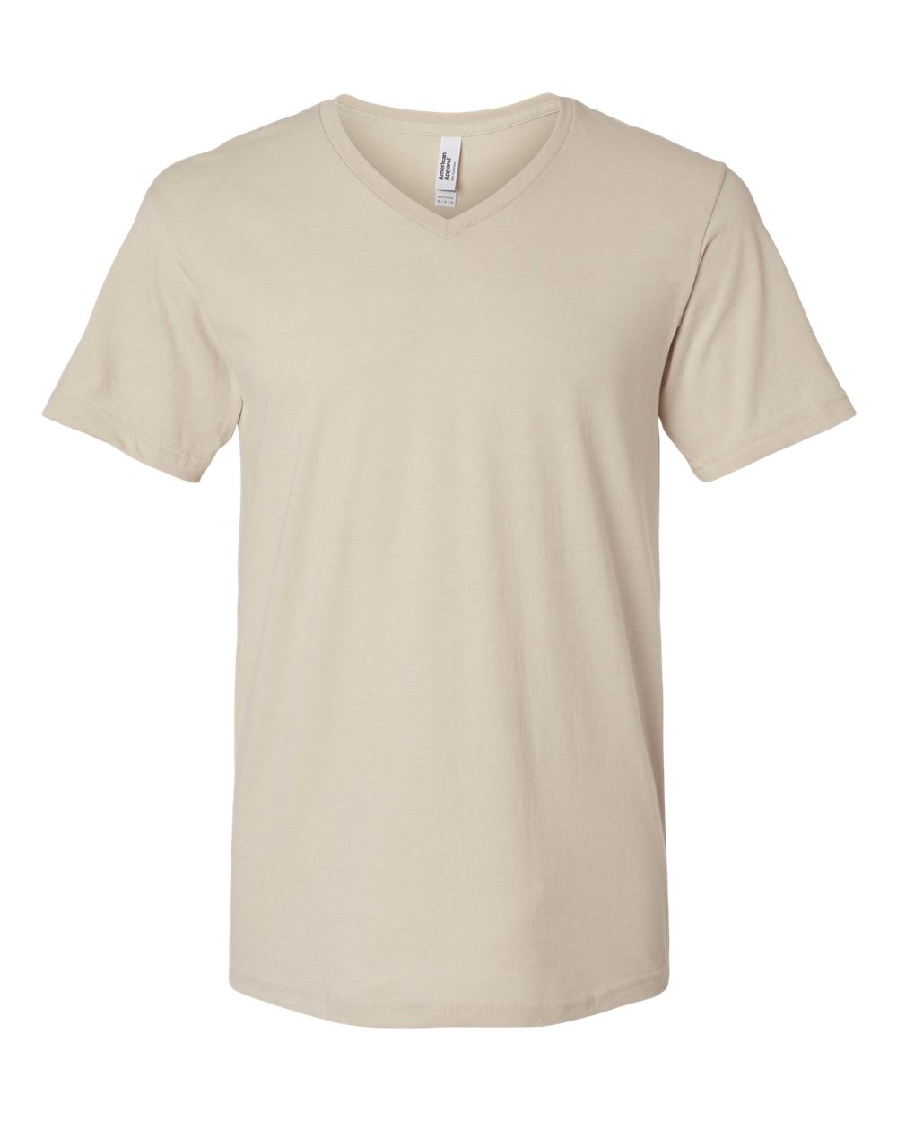 Front View of Heather Bone CVC V-Neck Tee - 2006CVC