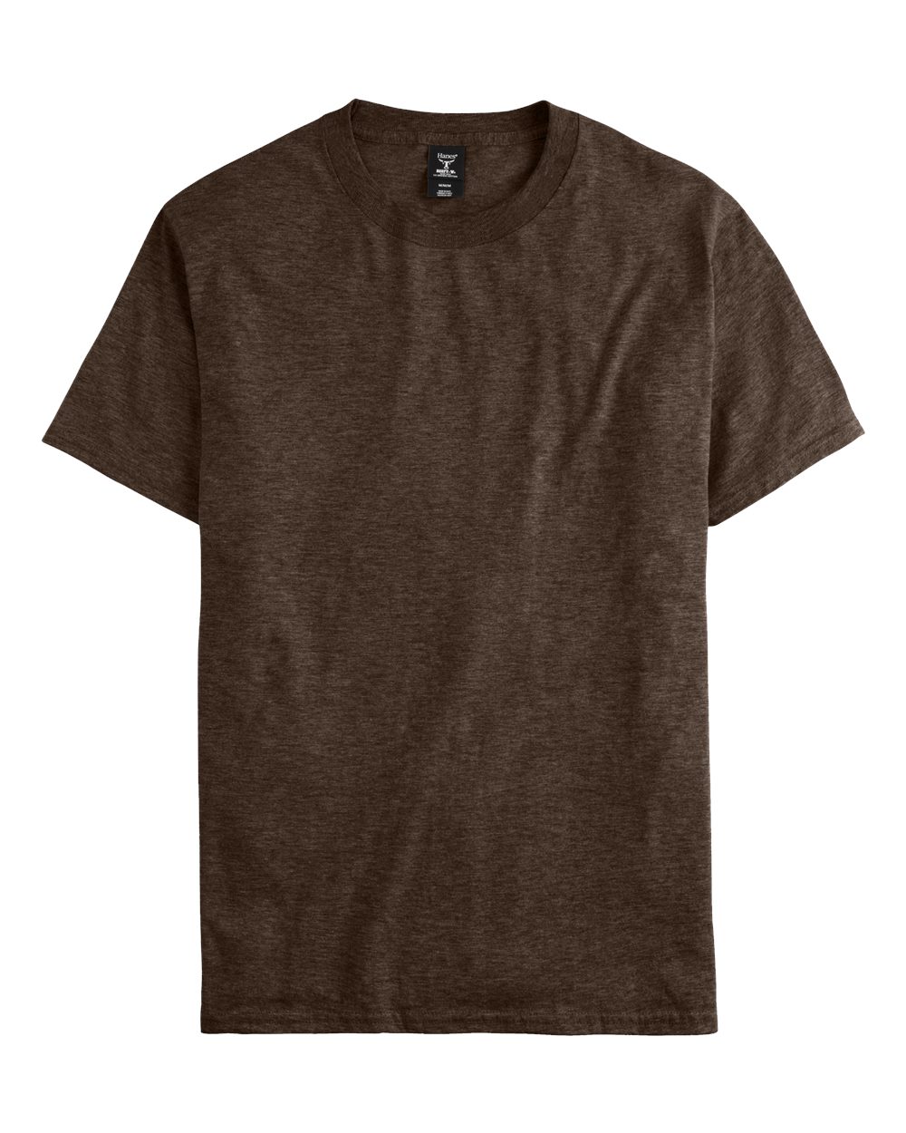 Front View of Heather Brown Beefy-T® T-Shirt - 5180