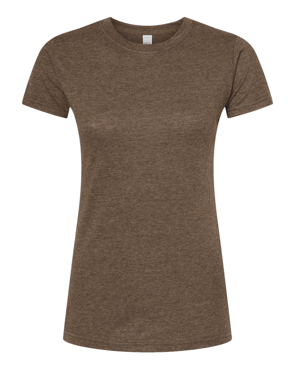 Front View of Heather Brown Women's Poly-Rich T-Shirt - 240