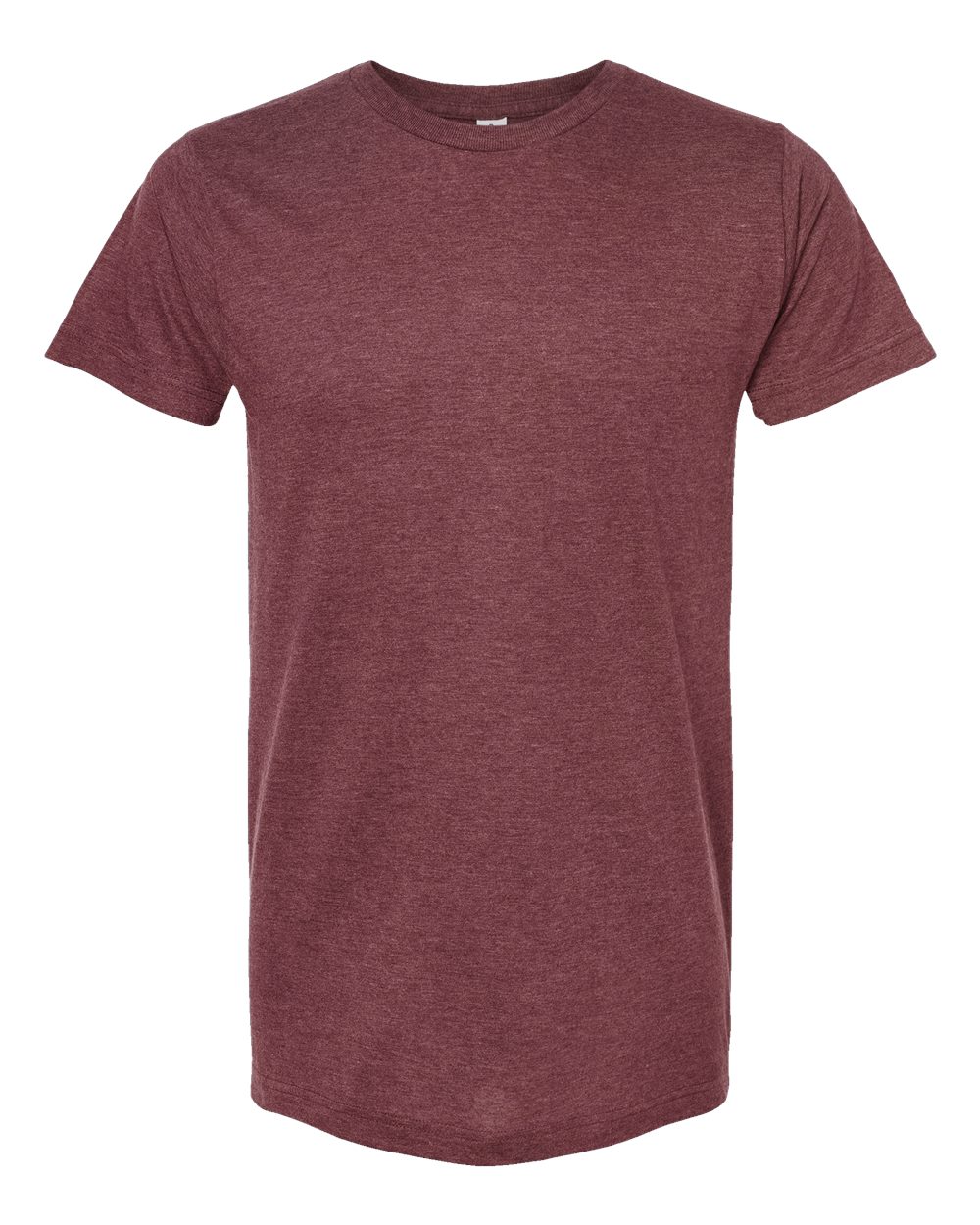 Front View of Heather Burgundy Fine Jersey T-Shirt - 202