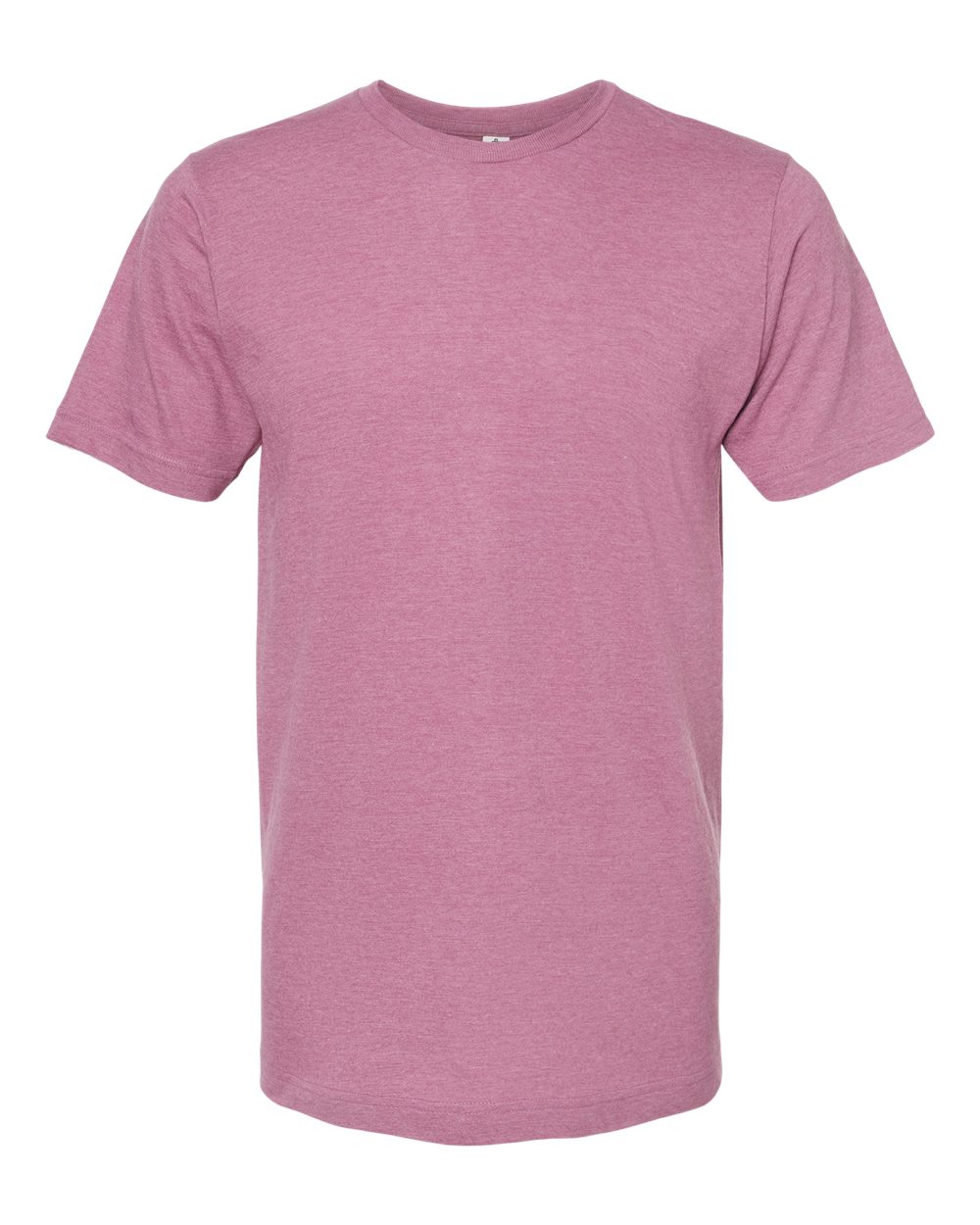 Front View of Heather Cassis Fine Jersey T-Shirt - 202