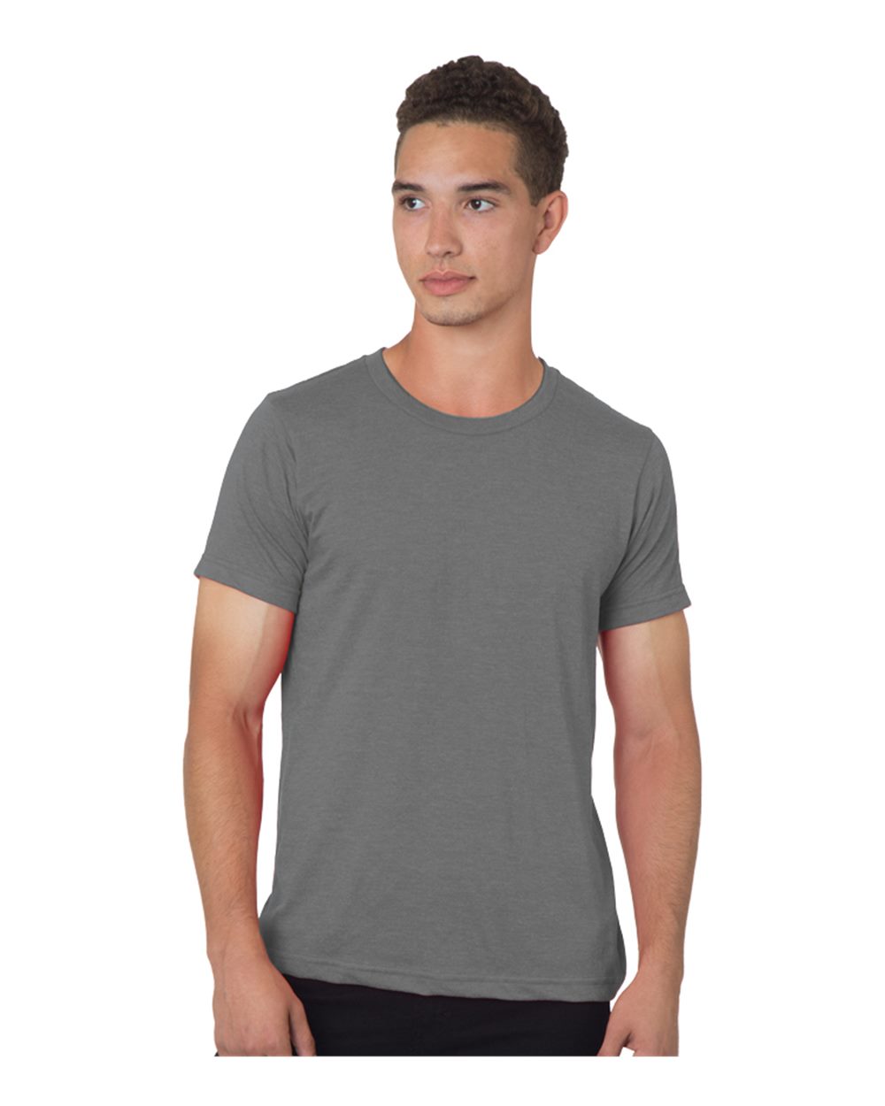 Front View of Heather Charcoal 50/50 Fine Jersey T-Shirt - 9510