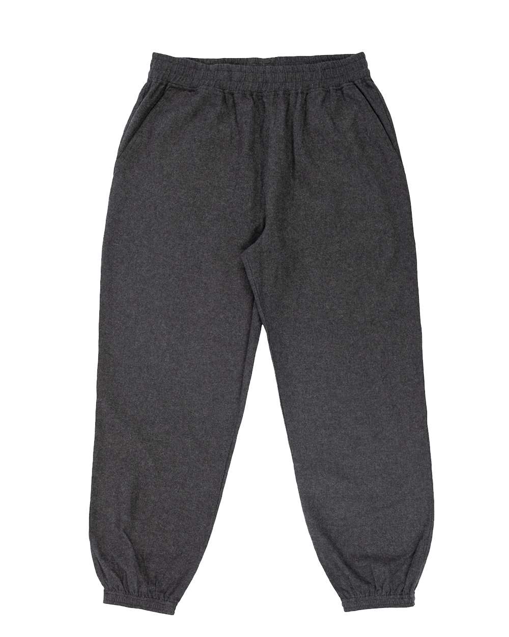 Front View of Heather Charcoal Flannel Joggers - 8810