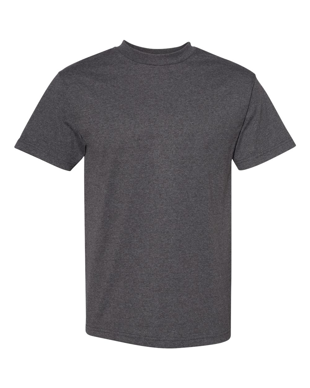Front View of Heather Charcoal Heavyweight Cotton Tee - 1301