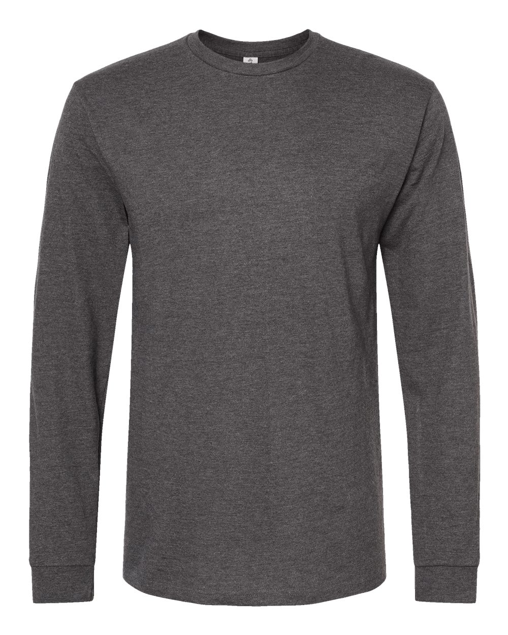 Front View of Heather Charcoal Heavyweight Jersey Long Sleeve T-Shirt - 291