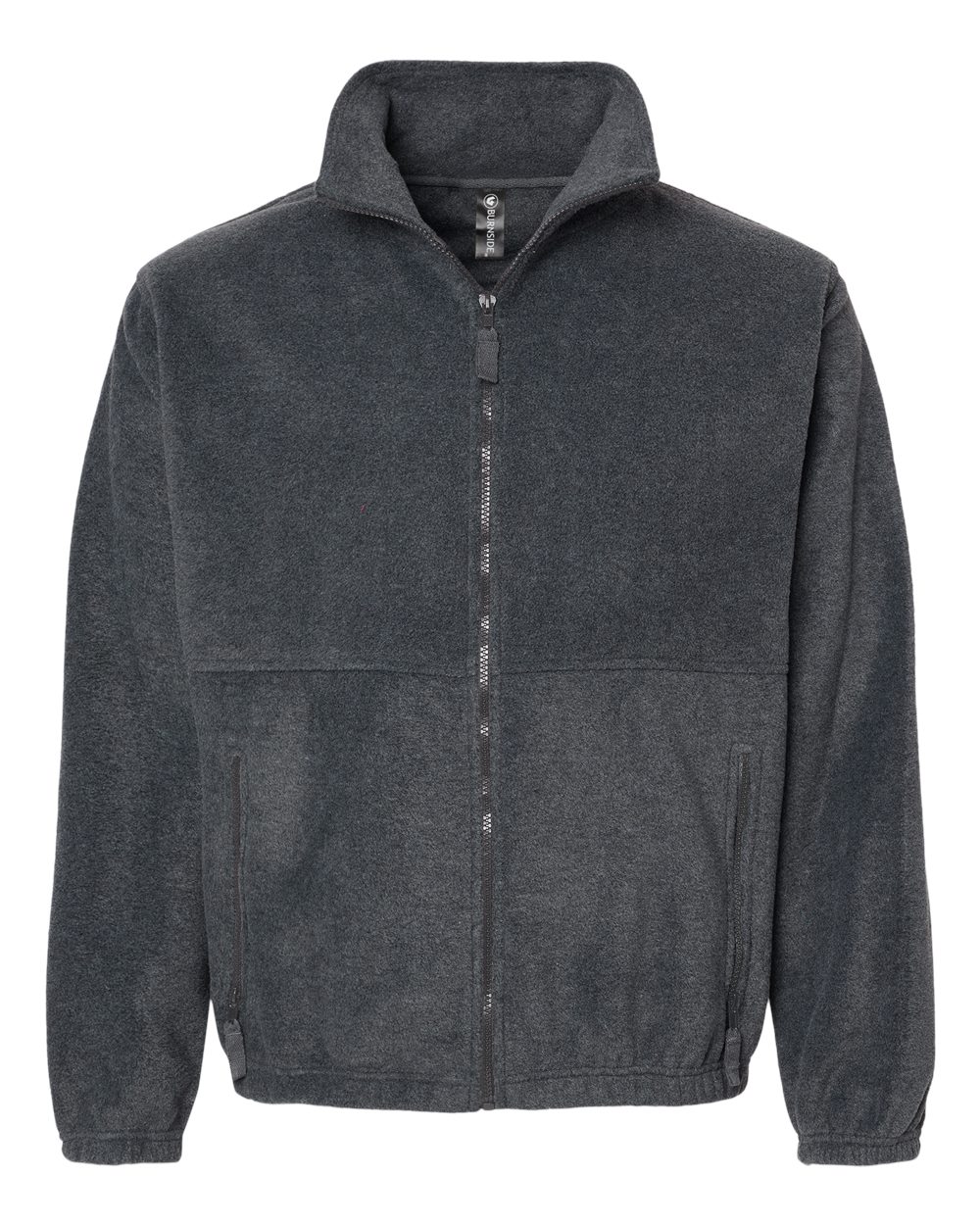 Front View of Heather Charcoal Polar Fleece Full-Zip Jacket - 3062