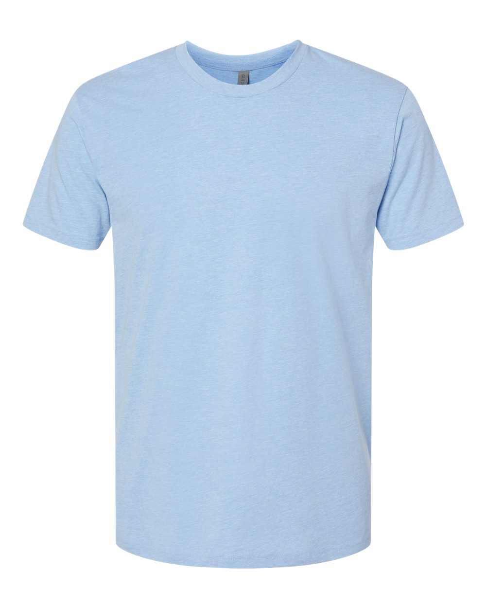 Front View of Heather Columbia Blue CVC T-Shirt - 6210