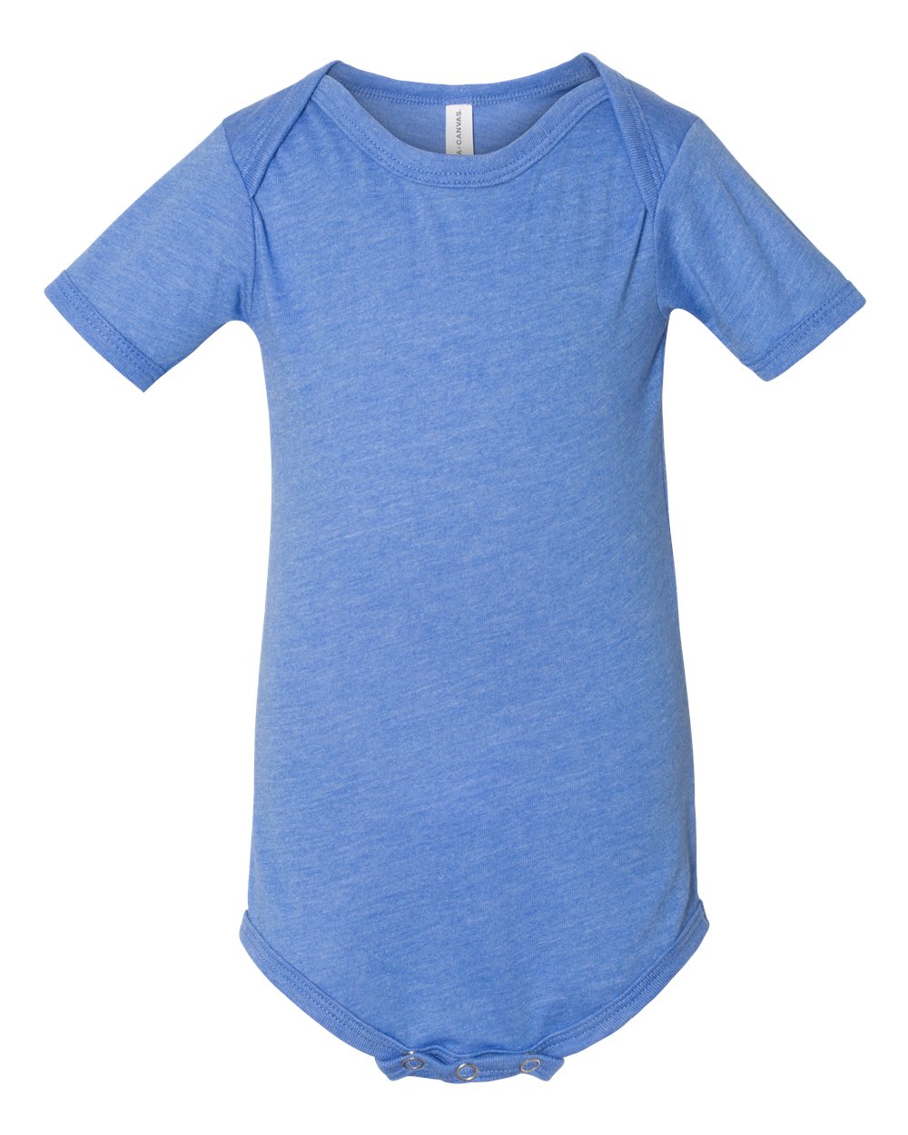 Front View of Heather Columbia Blue Infant Jersey One Piece - 100B