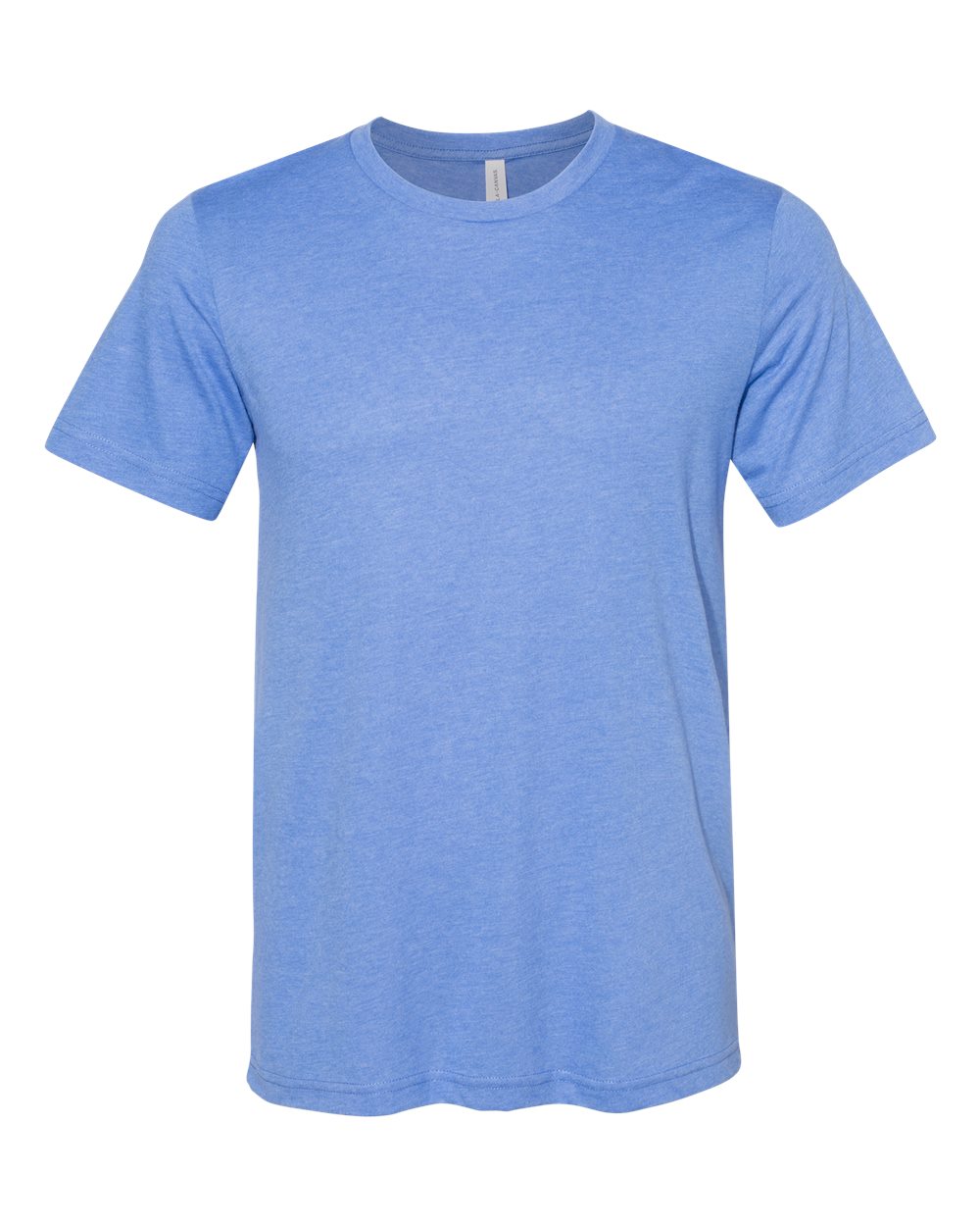 Front View of Heather Columbia Blue Sueded Tee - 3301