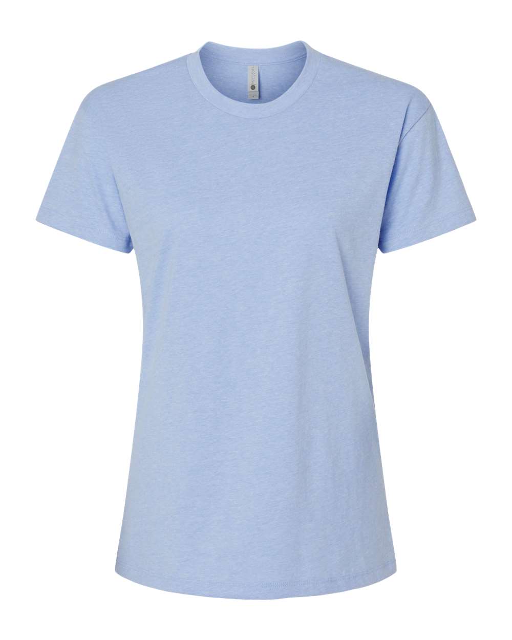 Front View of Heather Columbia Blue Women's CVC Relaxed T-Shirt - 6600