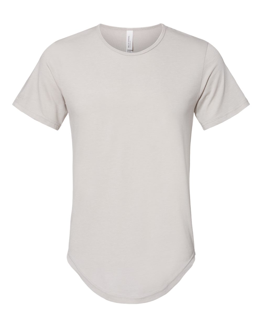 Front View of Heather Cool Grey Jersey Curved Hem Tee - 3003