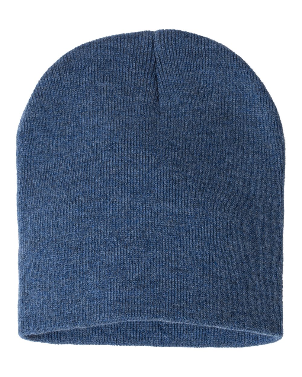 Front View of Heather Dark Royal 8" Beanie - SP08