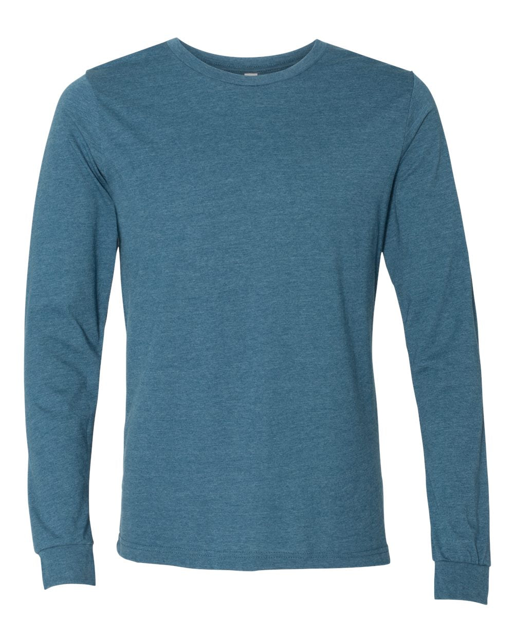 Front View of Heather Deep Teal Heather CVC Long Sleeve Tee - 3501CVC