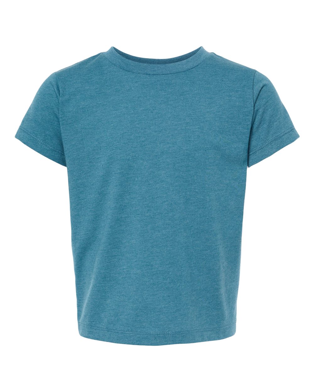 Front View of Heather Deep Teal Toddler Jersey Tee - 3001T