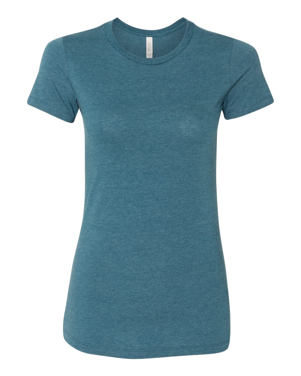 Front View of Heather Deep Teal Women's Slim Fit Tee - 6004