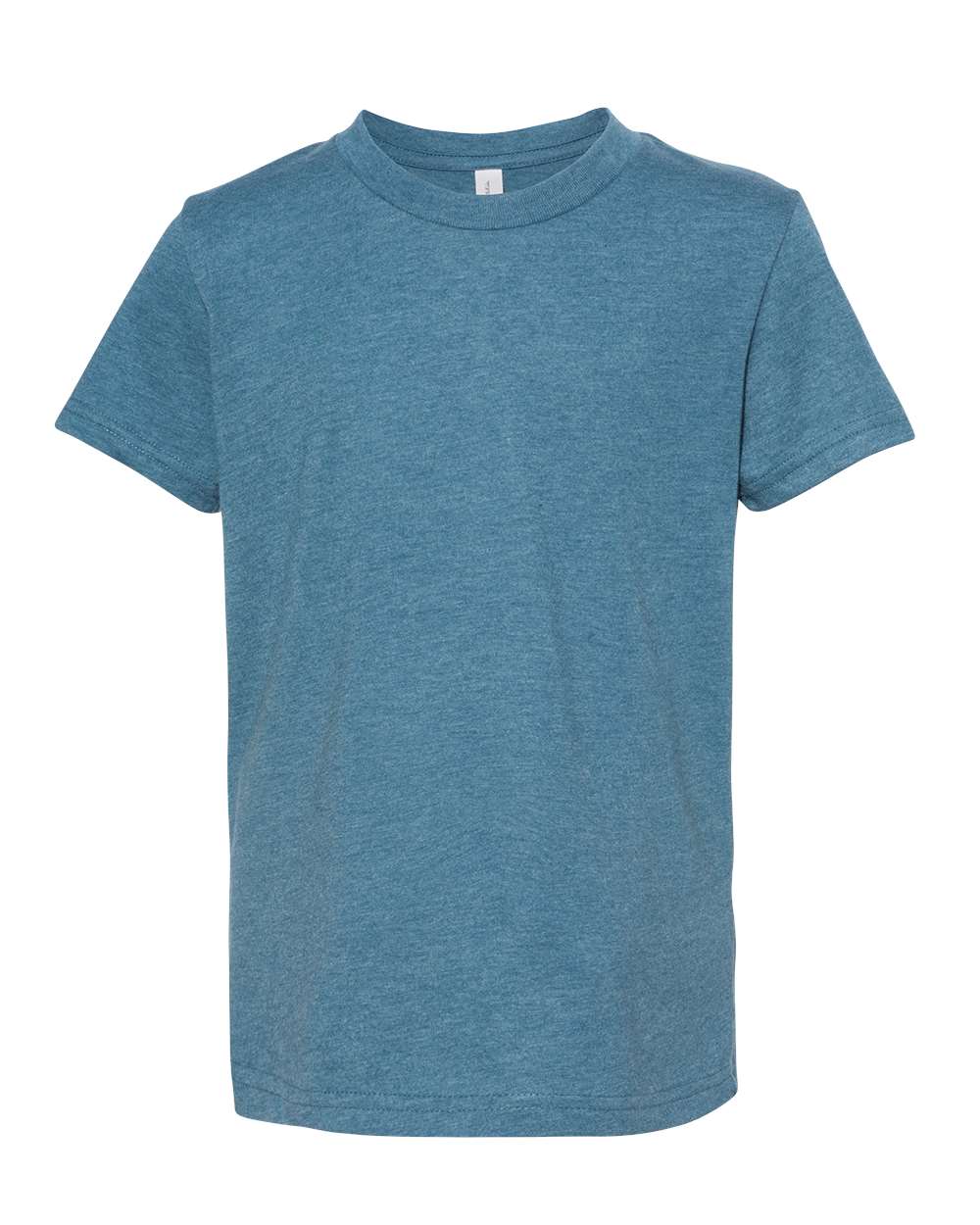 Front View of Heather Deep Teal Youth CVC Jersey Tee - 3001YCVC