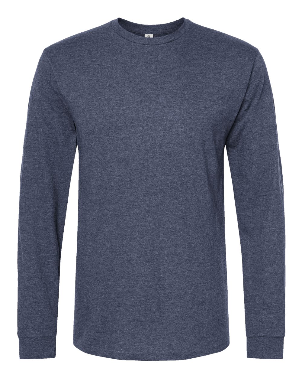 Front View of Heather Denim Heavyweight Jersey Long Sleeve T-Shirt - 291