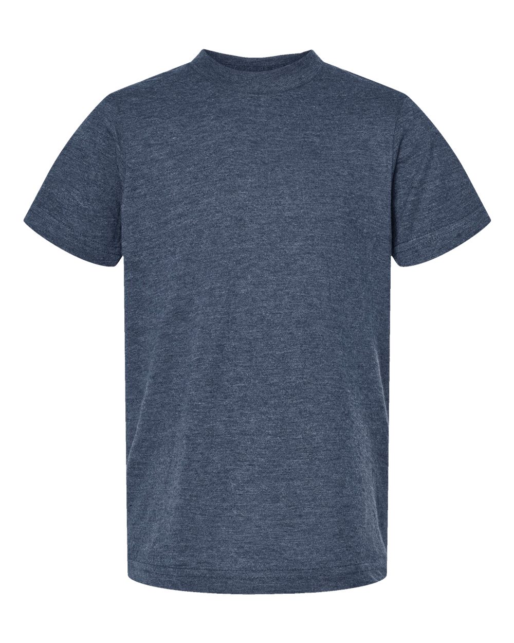 Front View of Heather Denim Youth Fine Jersey T-Shirt - 235