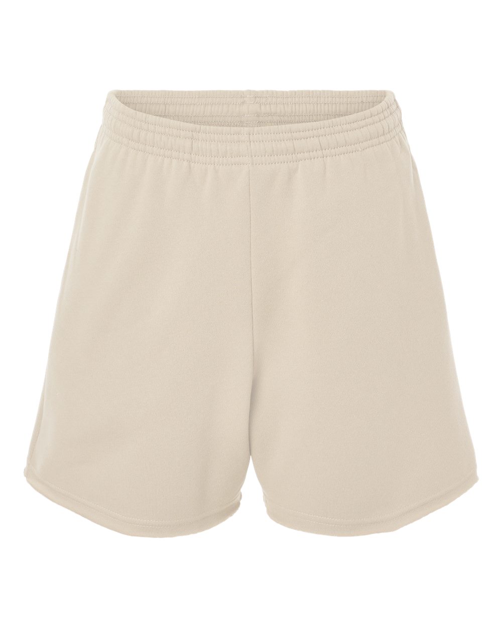 Front View of Heather Dust Women&#39;s Cutoff Fleece Shorts - 3787