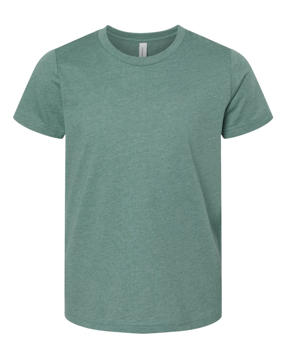 Front View of Heather Dusty Blue Youth CVC Jersey Tee - 3001YCVC