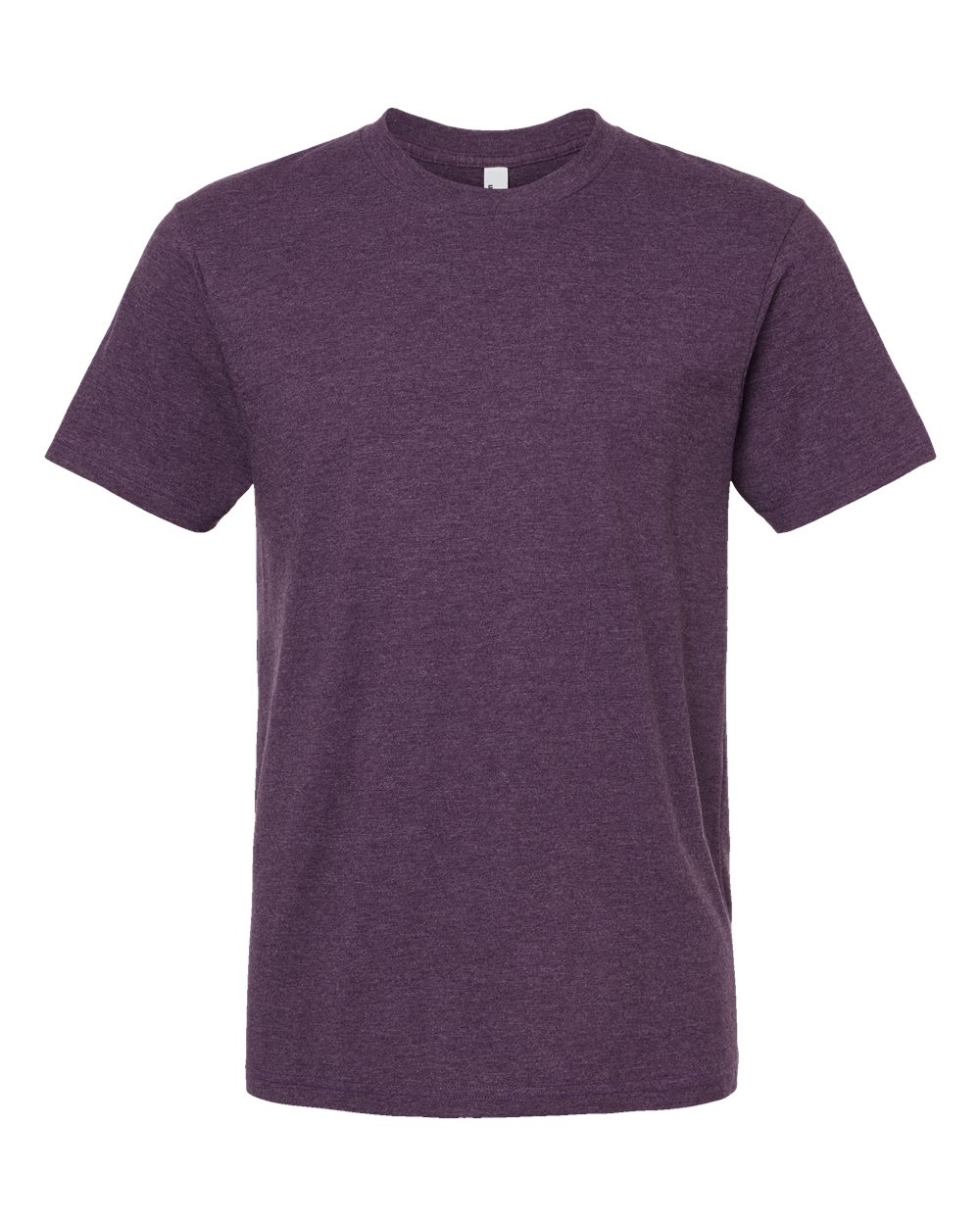 Front View of Heather Eggplant CVC Tee - 2001CVC