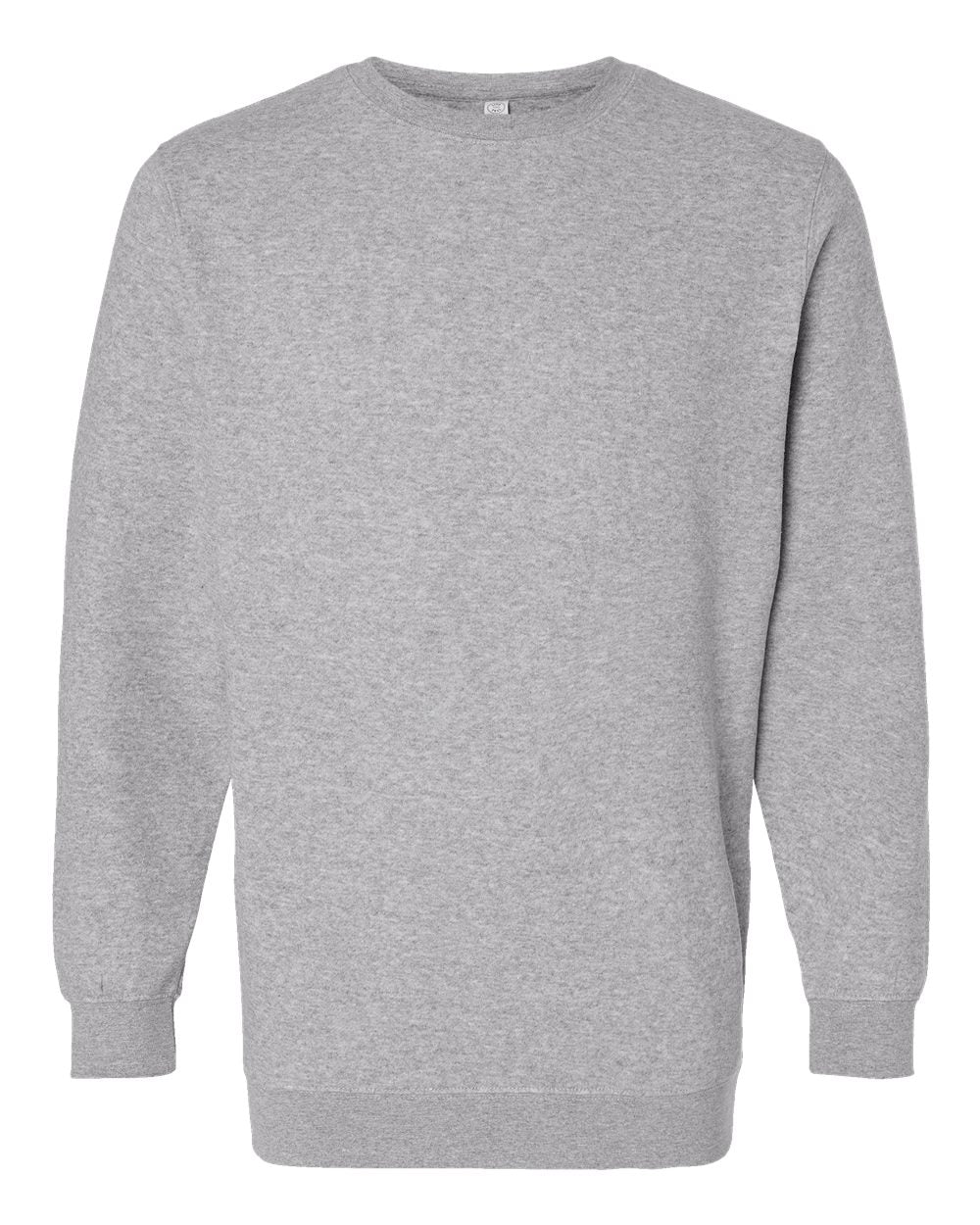 Front View of Heather Elevated Fleece Crewneck Sweatshirt - 6925