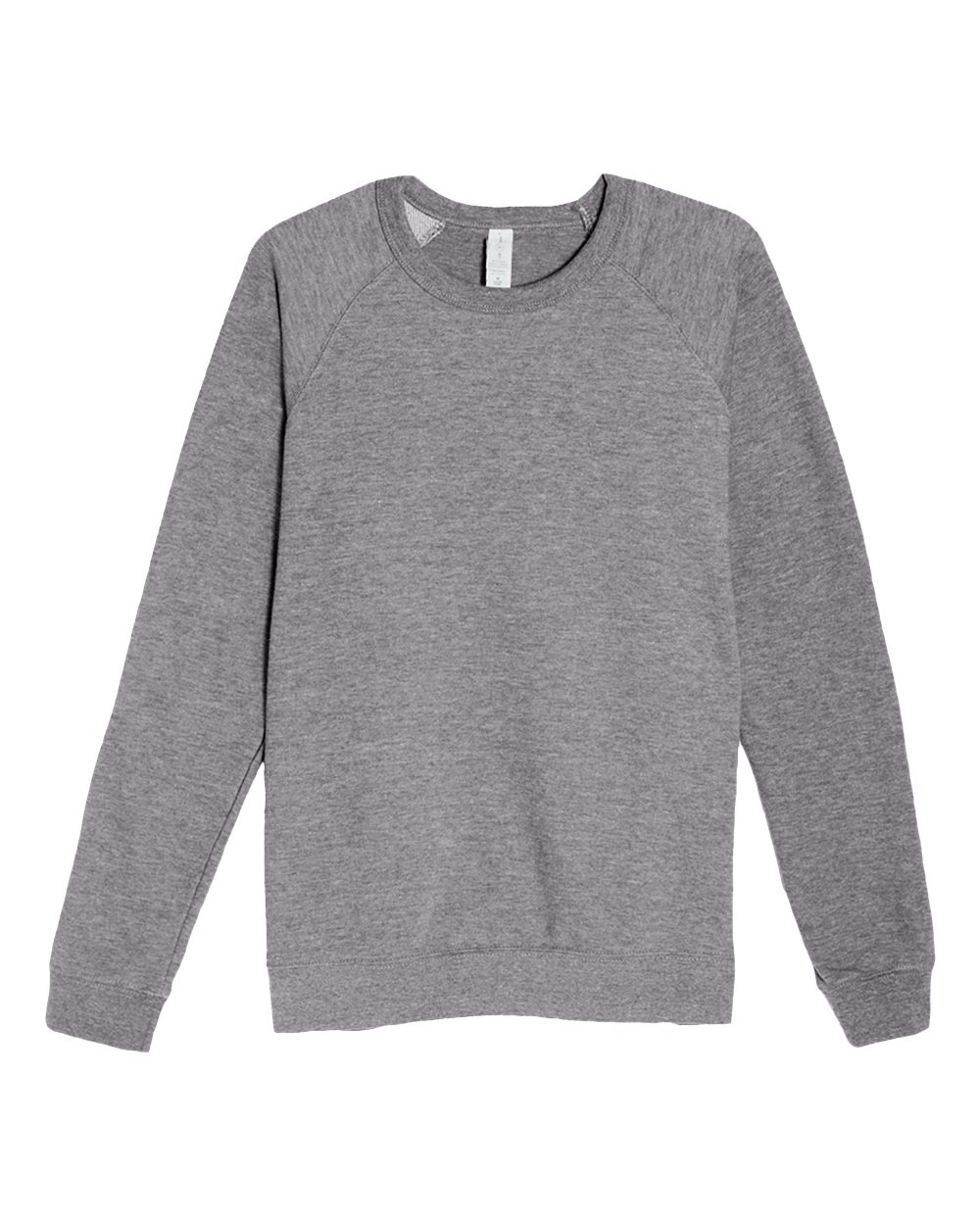 Front View of Heather Graphite French Terry Crewneck Sweatshirt - LS13004