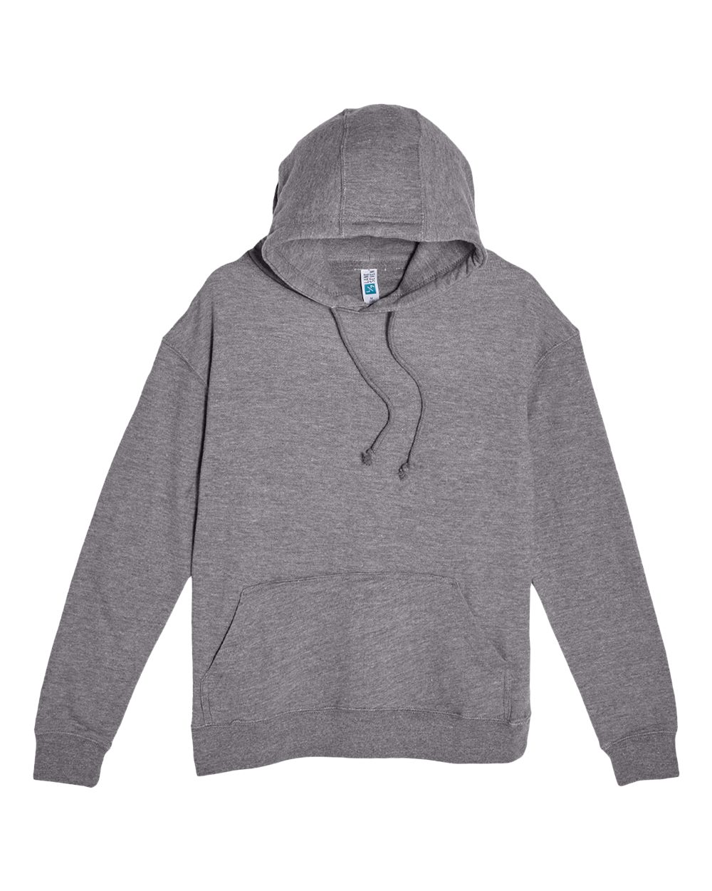 Front View of Heather Graphite French Terry Pullover Hooded Sweatshirt - LS13001