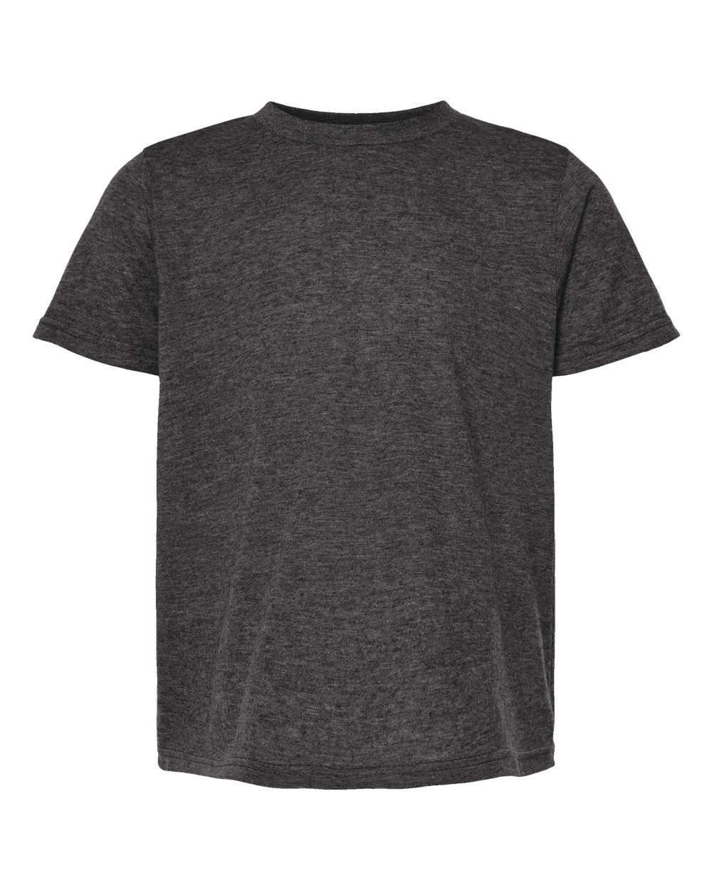 Front View of Heather Graphite Youth Poly-Rich T-Shirt - 265