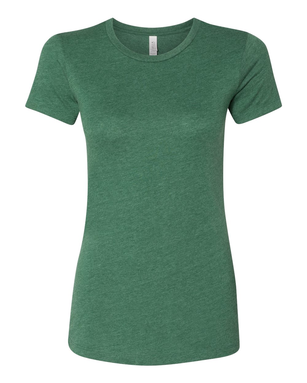 Front View of Heather Grass Green Women's Slim Fit Tee - 6004