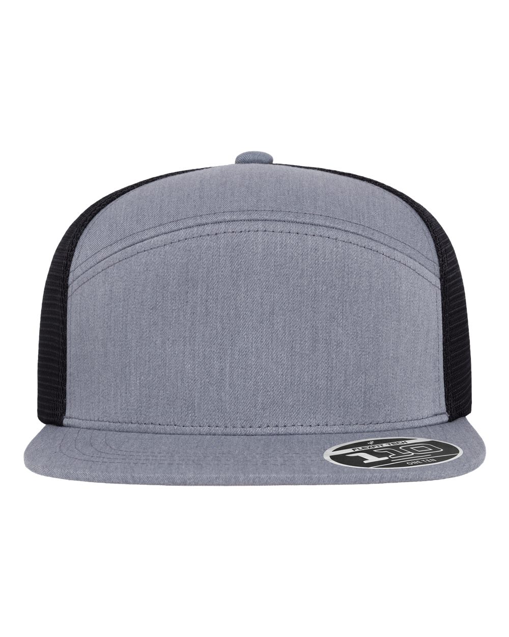 Front View of Heather Grey/ Black 110® Mesh Arch Cap - 110AR1 plain