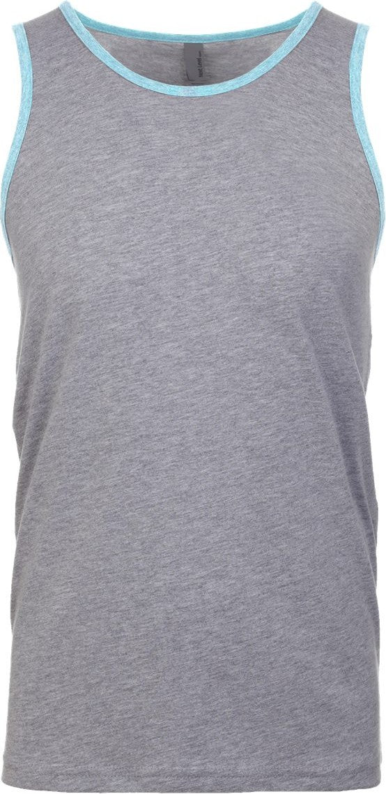 Front View of Heather Grey/ Cancun Cotton Muscle Tank - 3633