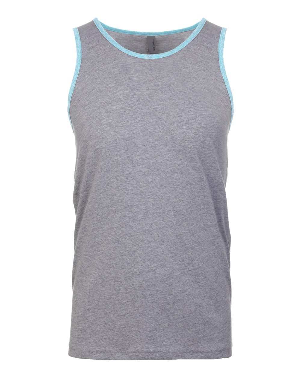 Front View of Heather Grey/ Cancun Cotton Muscle Tank - 3633