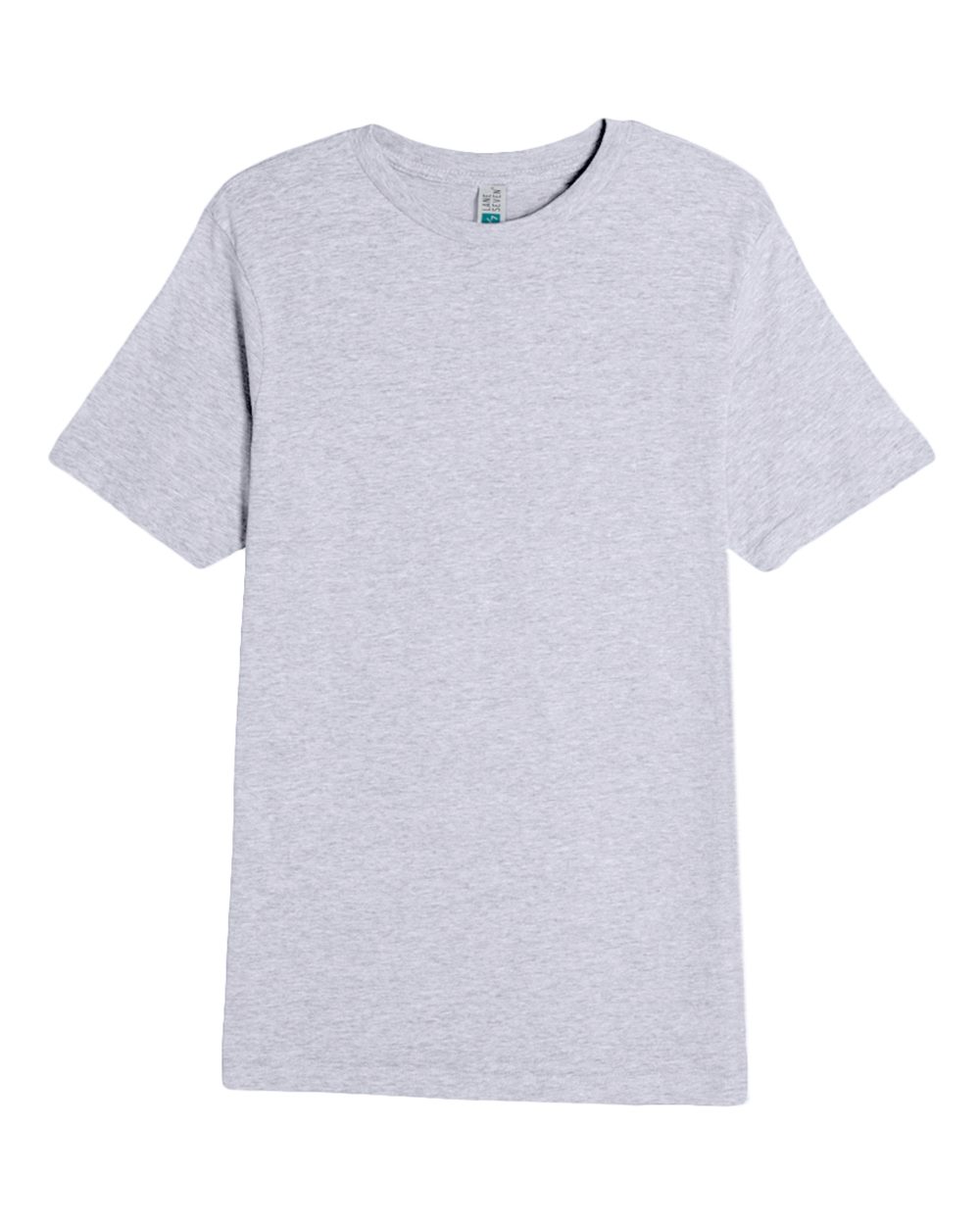 Front View of Heather Grey Deluxe T-Shirt - LS15000