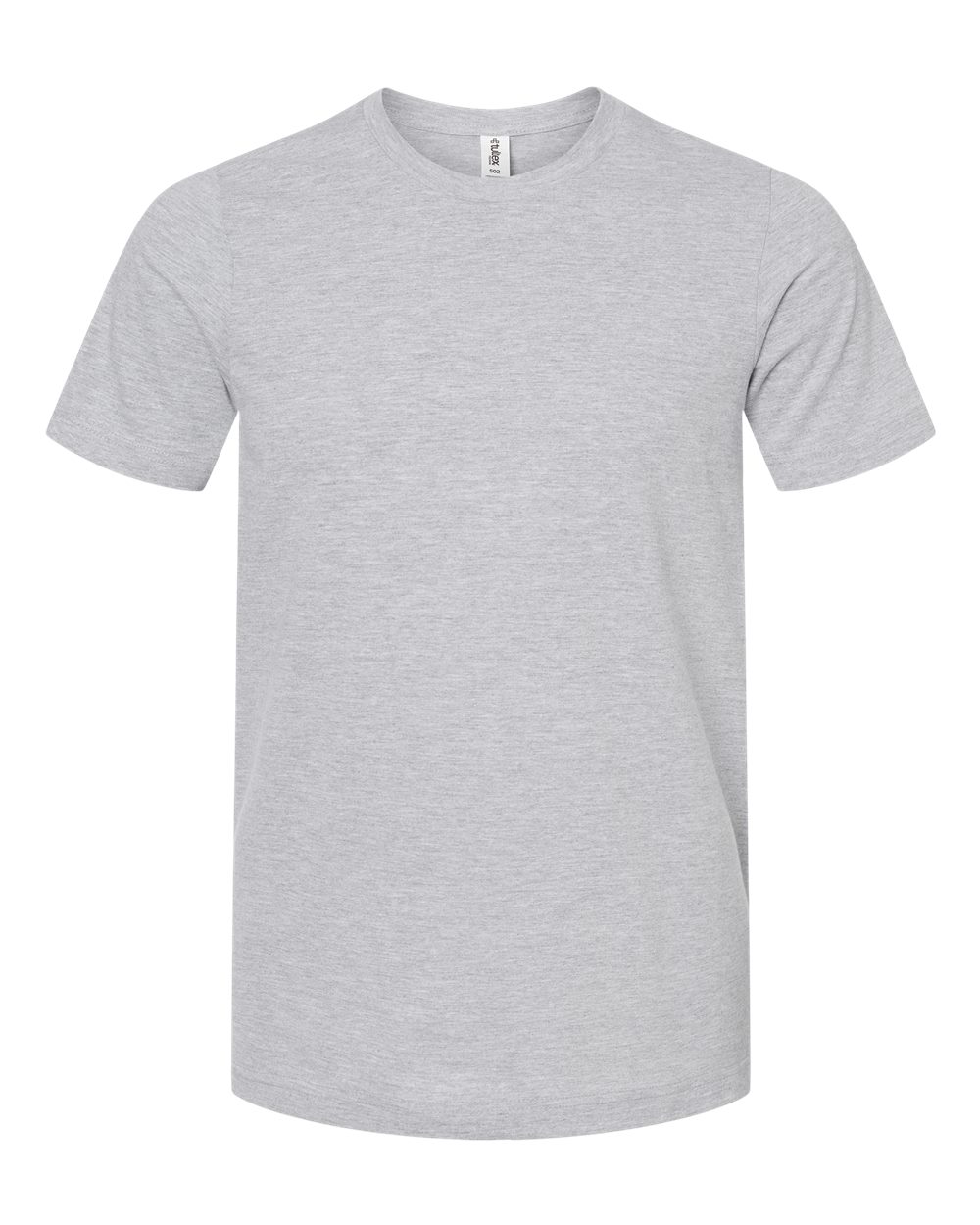 Front View of Heather Grey Premium Cotton T-Shirt - 502