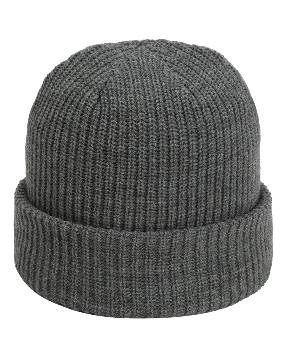 Front View of Heather Grey The Mogul Cuffed Beanie - 6020