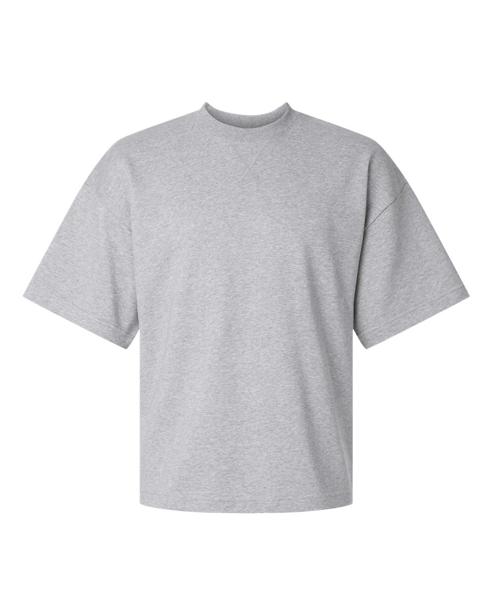 Front View of Heather Grey Unisex French Terry Ex Crew - FTEX00
