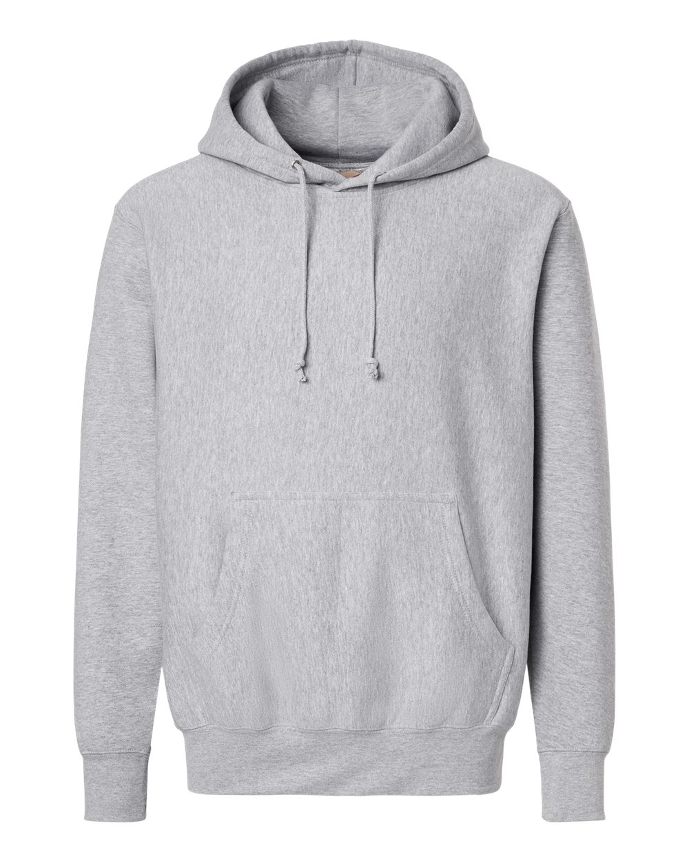 Front View of Heather Grey Unisex Pro Weave® Hooded Sweatshirt - 488 plain