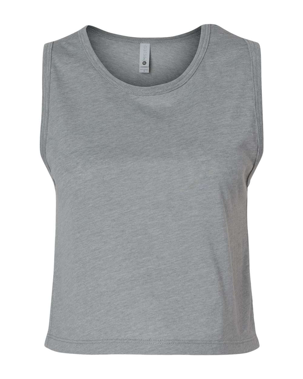 Front View of Heather Grey Women's Festival Crop Tank - 5083