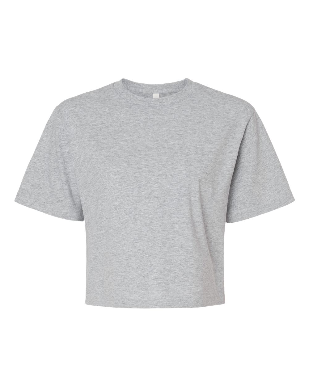 Front View of Heather Grey Women&#39;s Fine Jersey Boxy Tee - 102